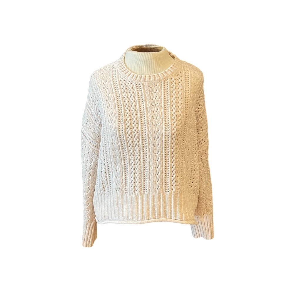 Altar'd State Knit Sweater‎ Open Weave Pullover Cozy Comfy Neutral Cream M